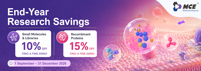 10% discount on small molecules and libraries, 15% discount on recombinant proteins